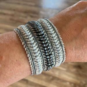 Handmade beaded cuff bracelet